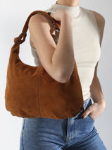 Schoudertas Velvet Leder Milano Oranje velvet VE24111-vue-porte